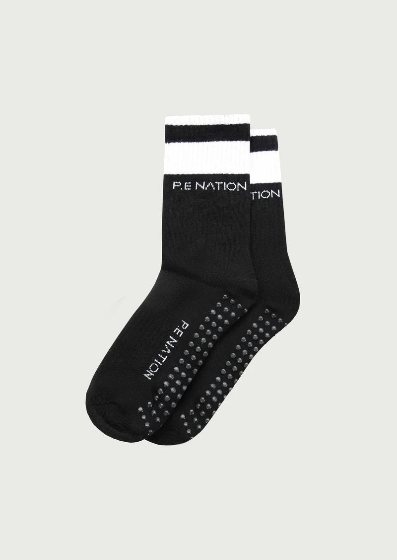 Homage grip crew sock in black
