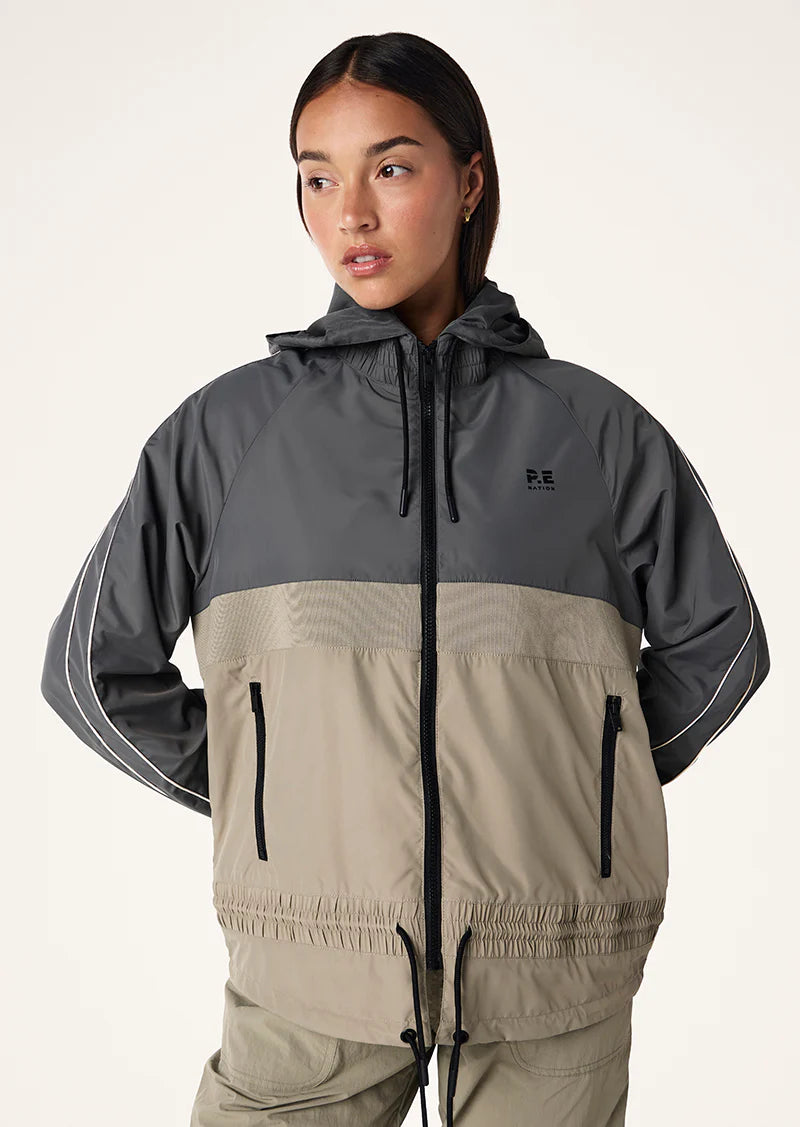 man down jacket in gunmetal