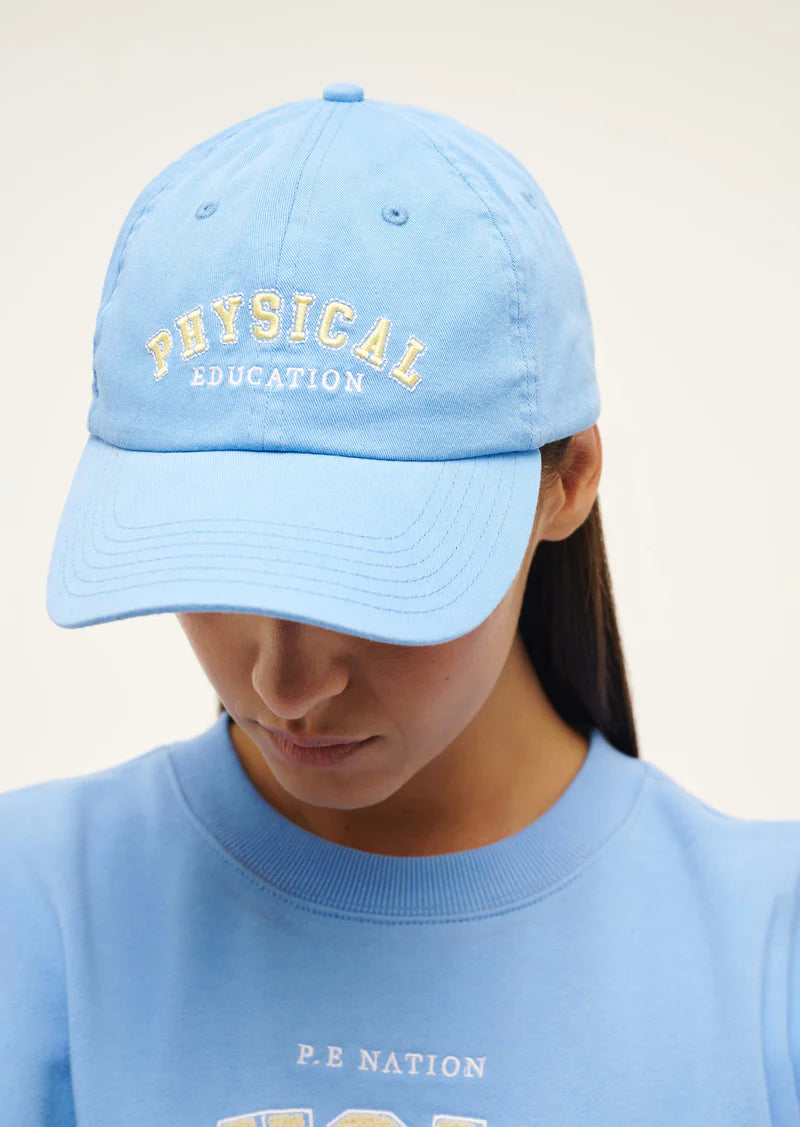 Physical cap in washed cornflower blue