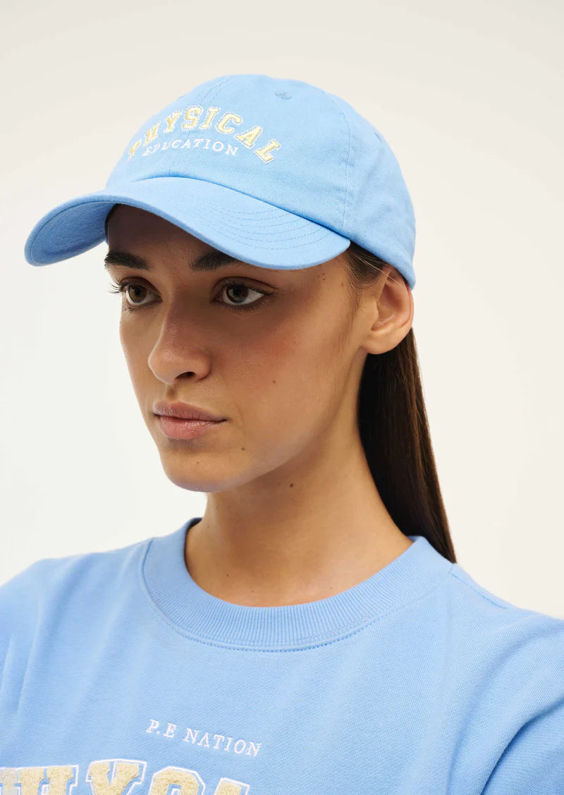 Physical cap in washed cornflower blue