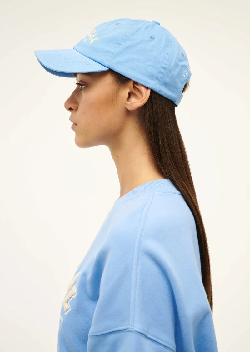 Physical cap in washed cornflower blue