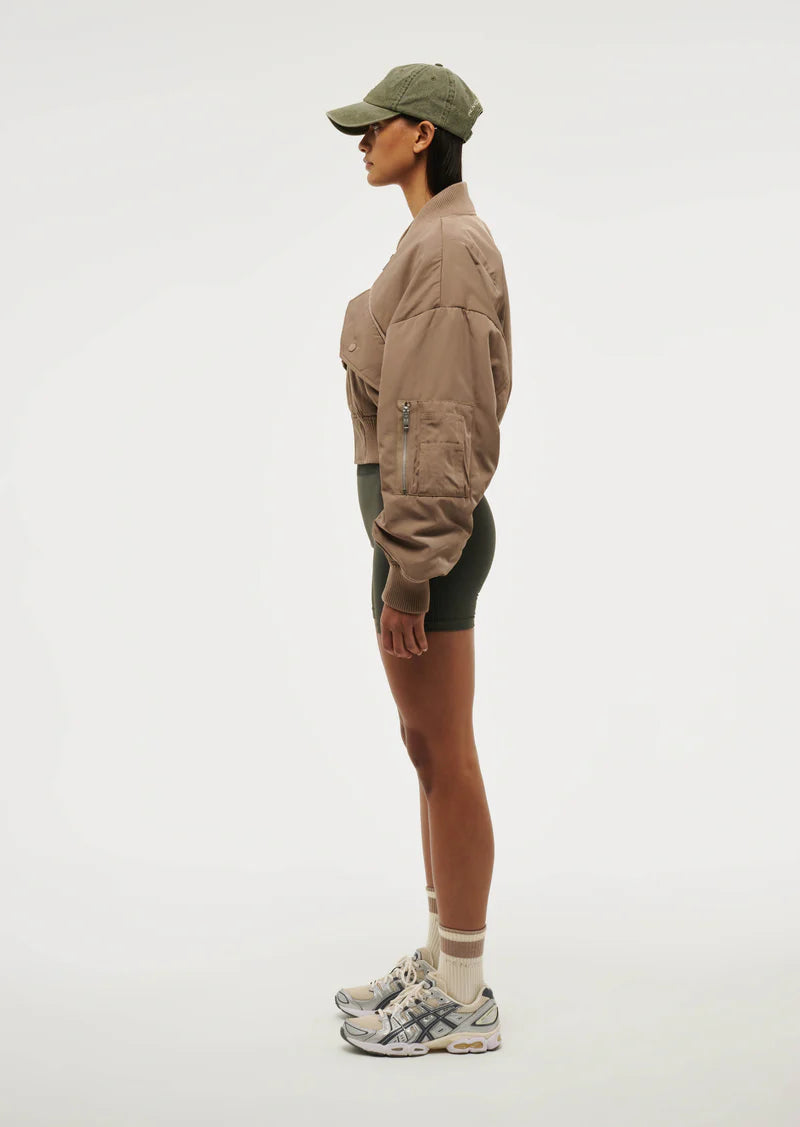 Captivate bomber in taupe