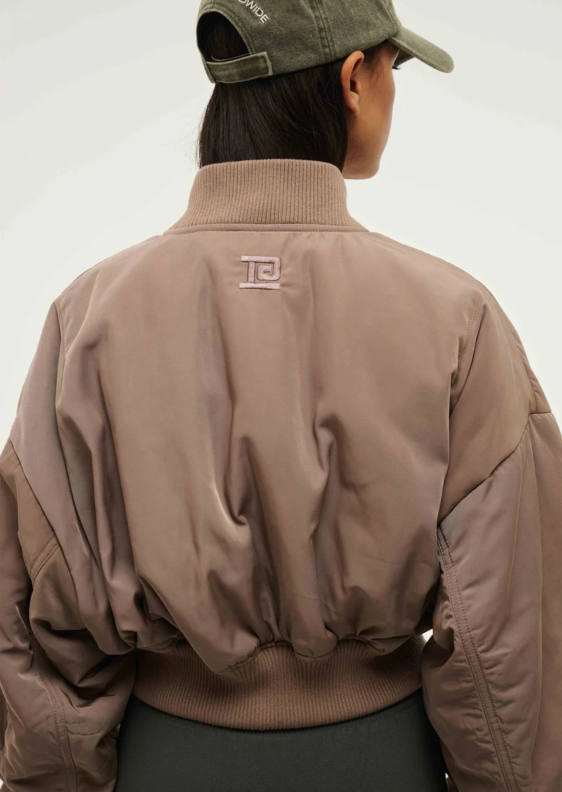 Captivate bomber in taupe